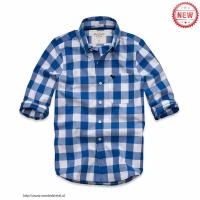 heren abercrombie fitch plaid lang overhemd moose logo blauw wit Shop Utrecht fn7yy173